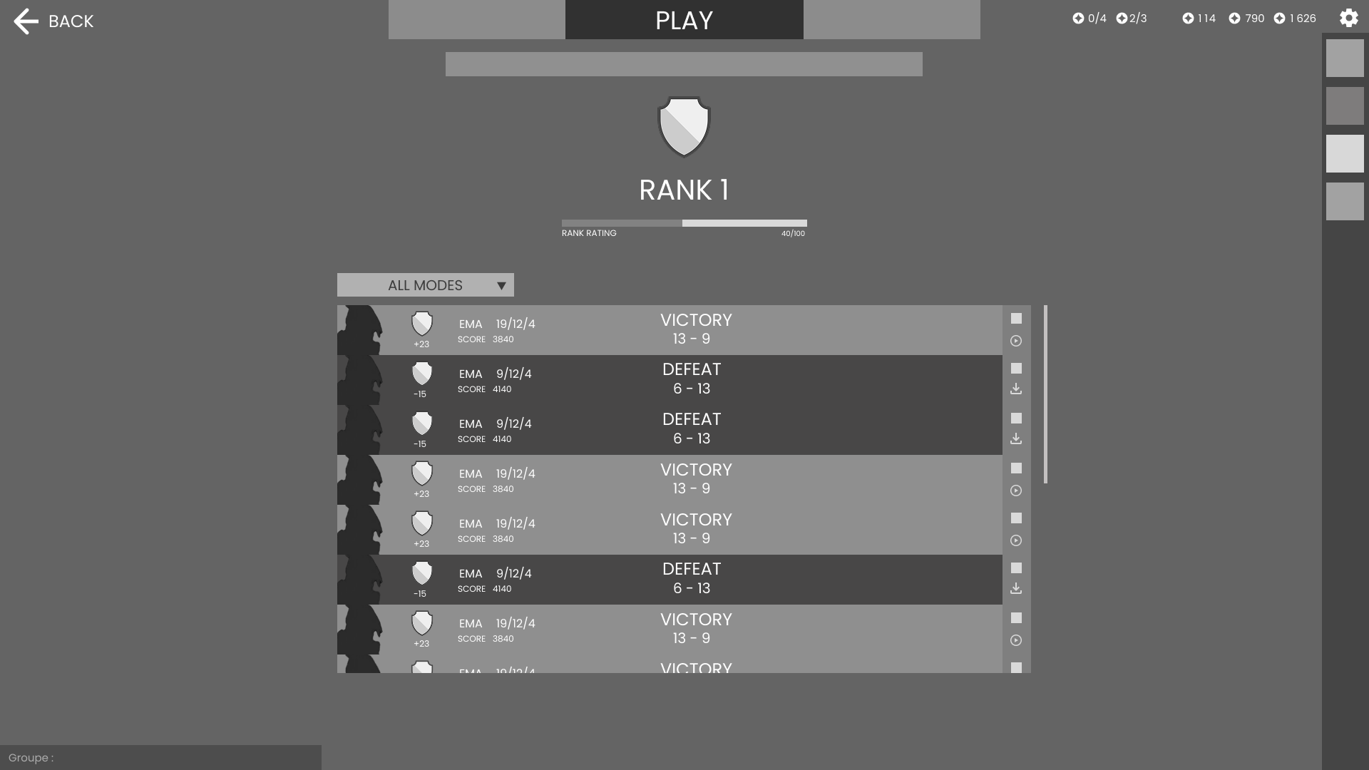 Wireframe for the March History Screen